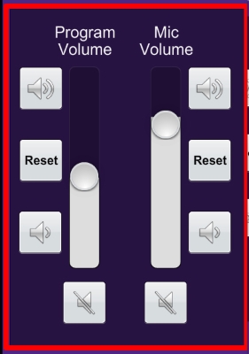 Screenshot of the Audio Volume Controls